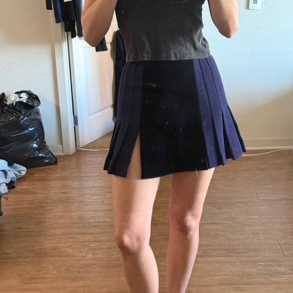 CHANEL Midnight Blue Pleated Skirt - Picture 1 of 6